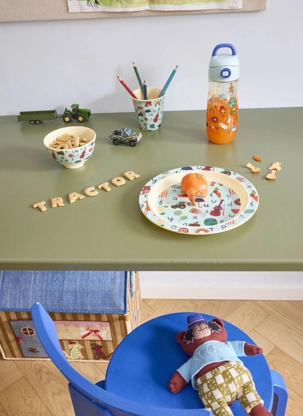 Rice - ABC Melamin Teller | Hellblau