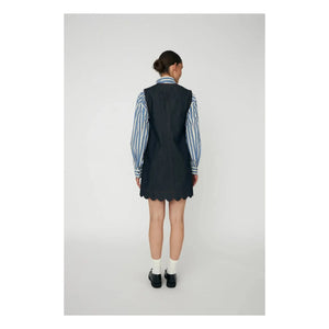 Stella Nova - Scallop Baumwollkleid | Dunkelblau