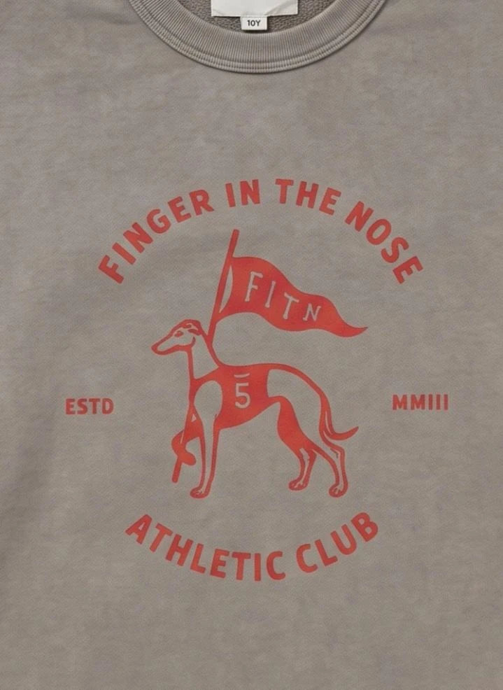 Finger in der Nase - Blow Athletic Club Organischer Baumwoll-Sweatshirt | Grau