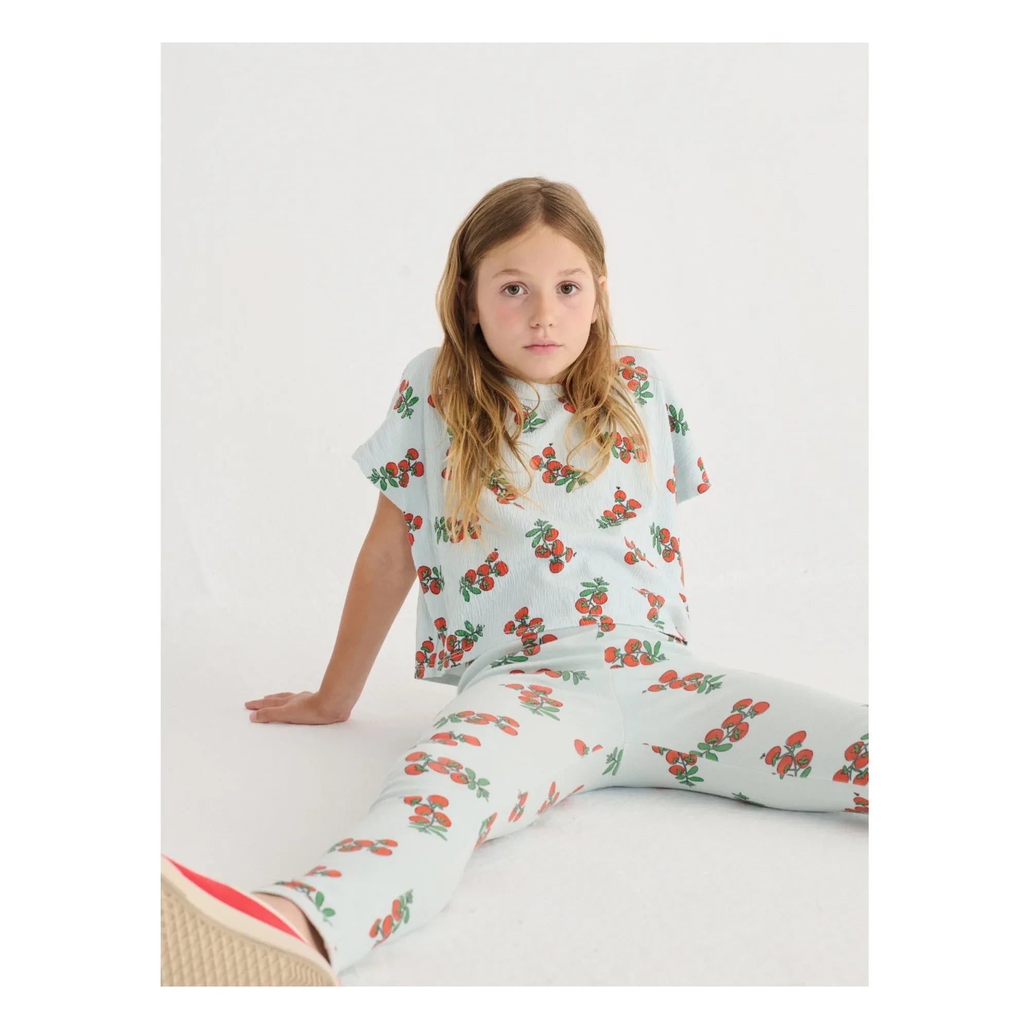 Bobo Choses – Bio-Baumwolle Tomaten Crop T-Shirt | Hellblau