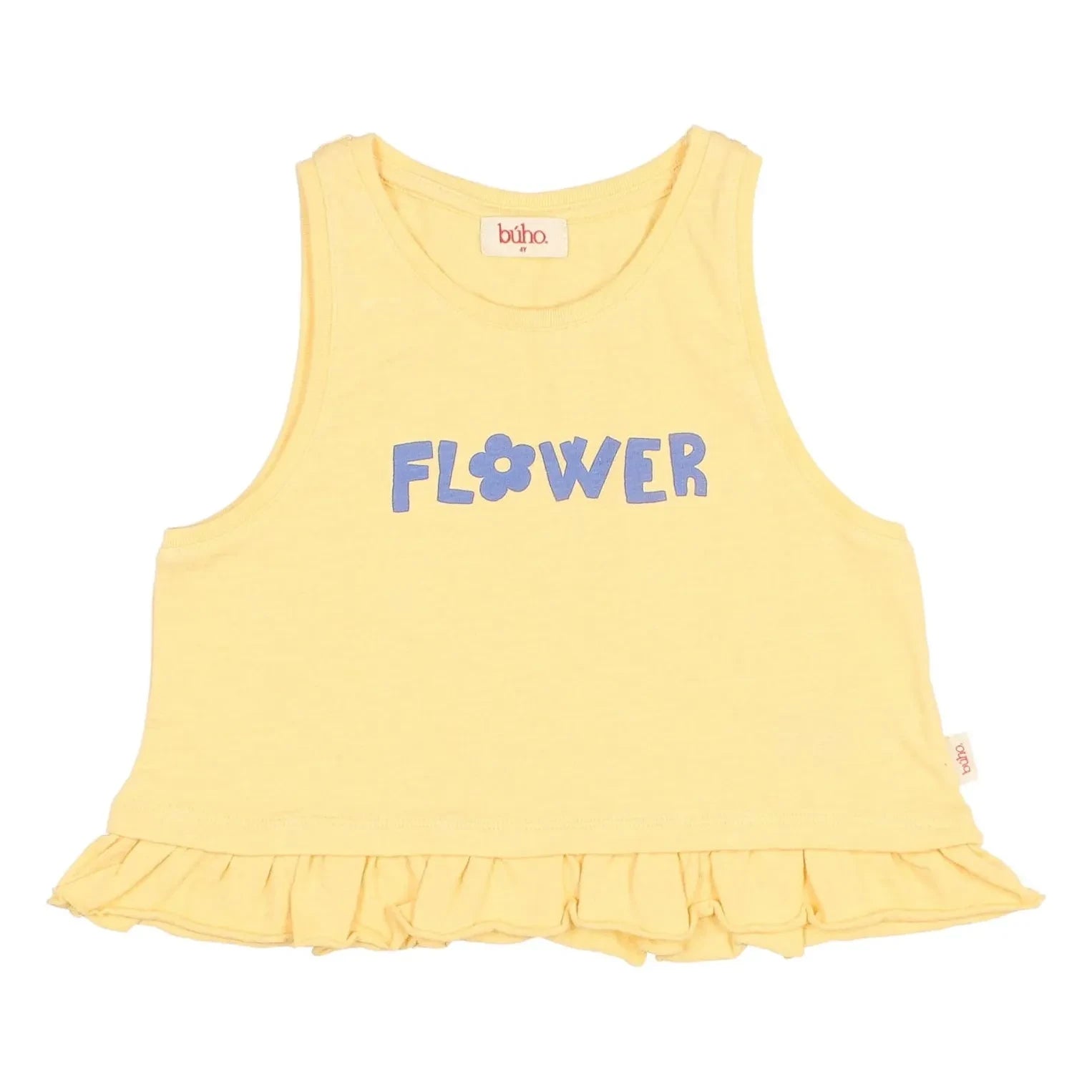Búho - Blumen-Top mit Rüschen Bio-Baumwolle | Gelb
