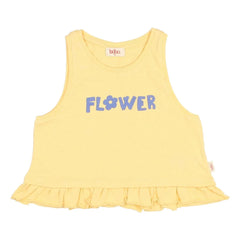 Búho - Blumen-Top mit Rüschen Bio-Baumwolle | Gelb