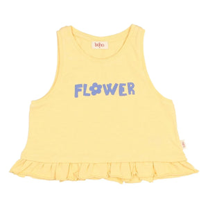 Búho - Blumen-Top mit Rüschen Bio-Baumwolle | Gelb