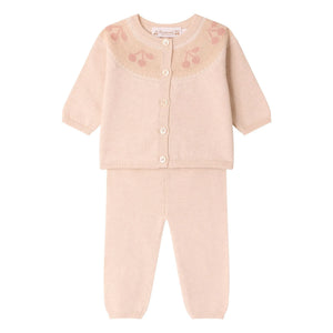 Bonpoint – Jenny Laine Cardigan- und Hosen-Set | Hellrosa