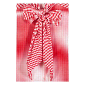 Maria de la Orden - Märchenhafte Baumwoll Gingham Bluse | Rot