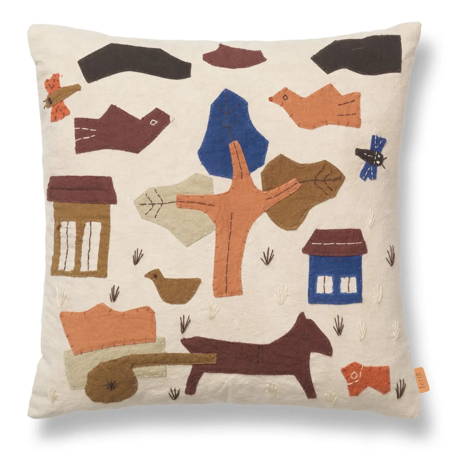 Ferm Living Kids – Kissen Village | Gebrochenes Weiß