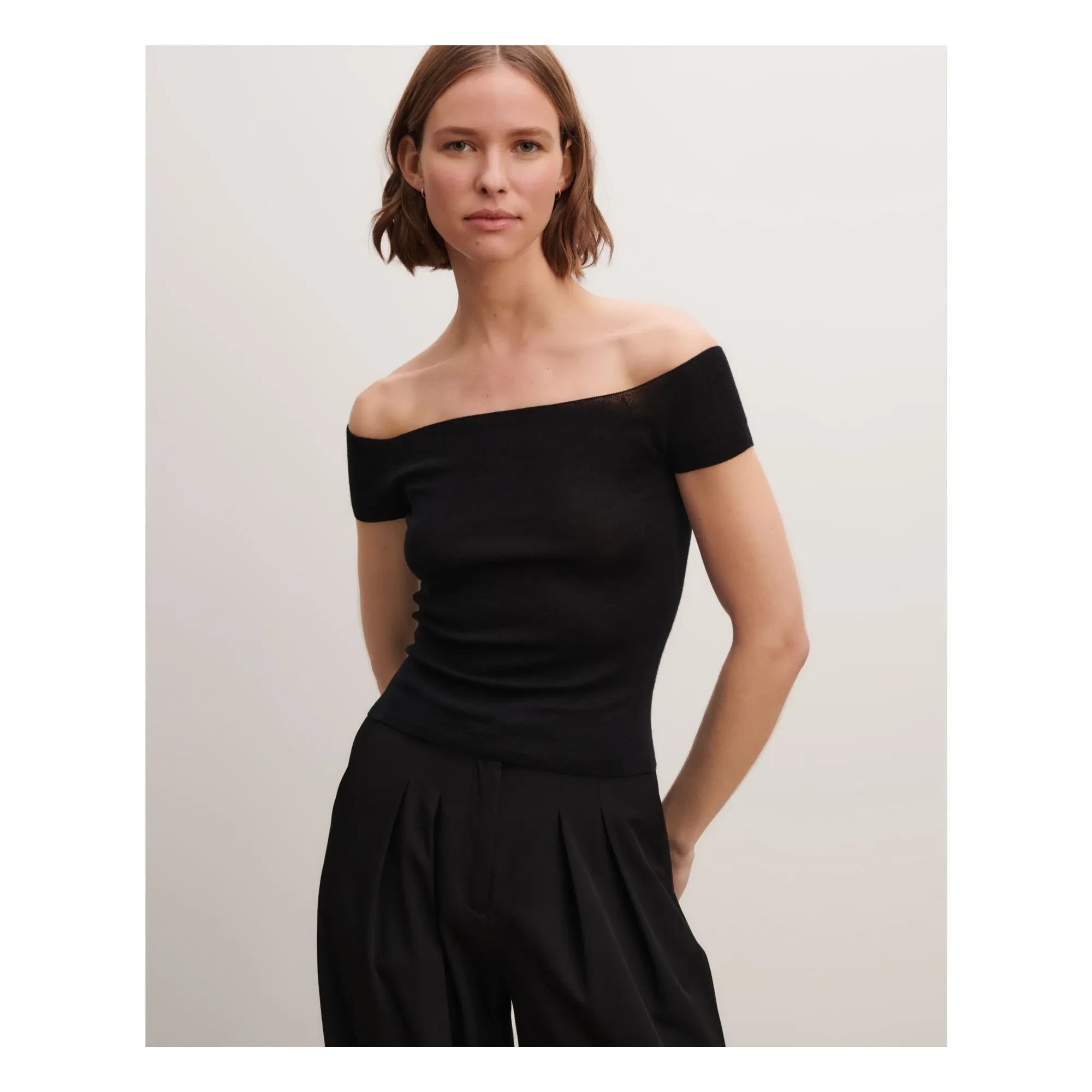 Bompard – Kaschmir- und Seiden-Bardot-Pullover | Schwarz