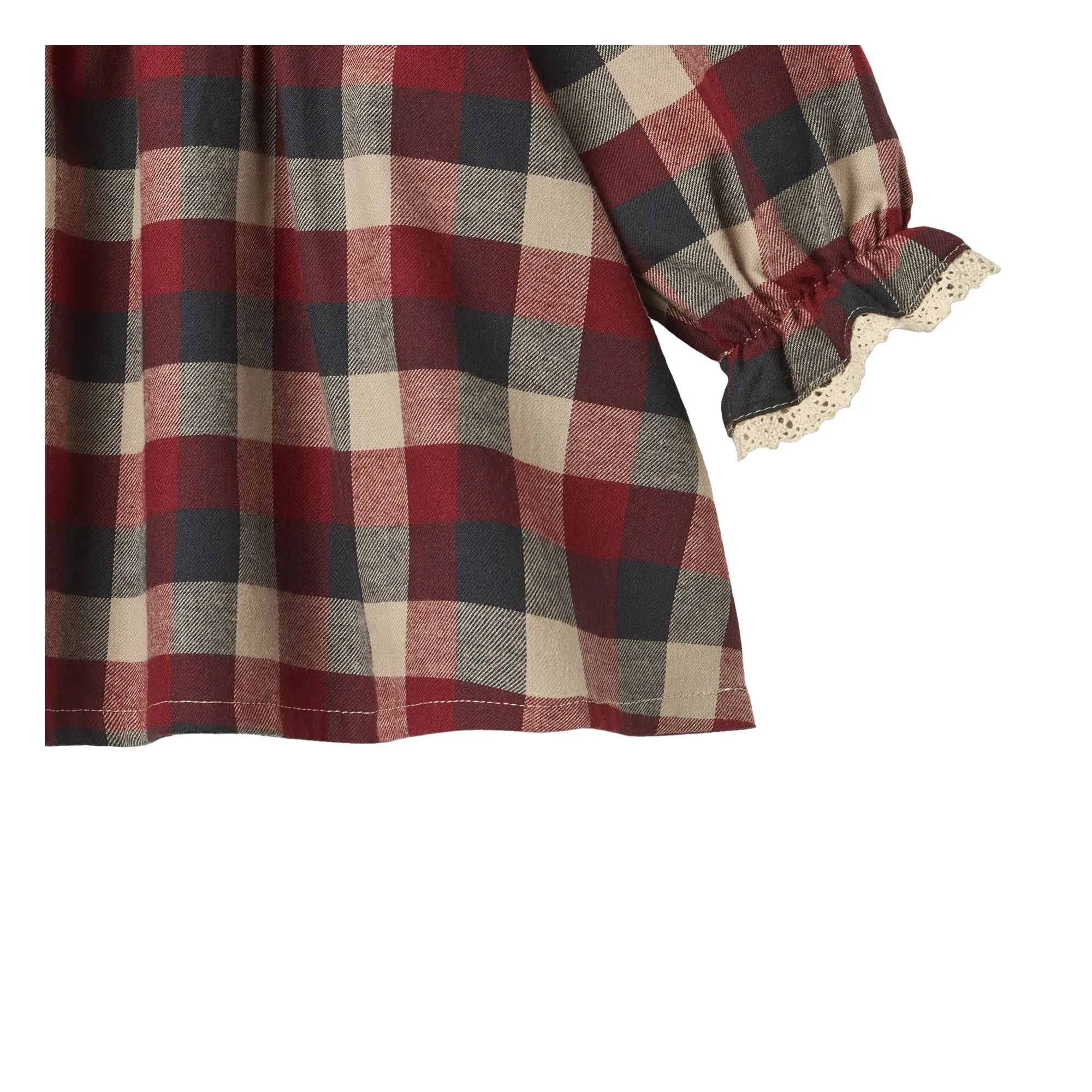 Wheat - Bella Kleid Kariert aus Bio-Baumwolle | Rot