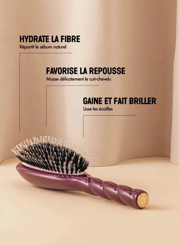 La Bonne Brosse - „L'Indispensable Douceur“ Haarbürste Nr. 03 - Empfindliche Kopfhaut | Aubergine
