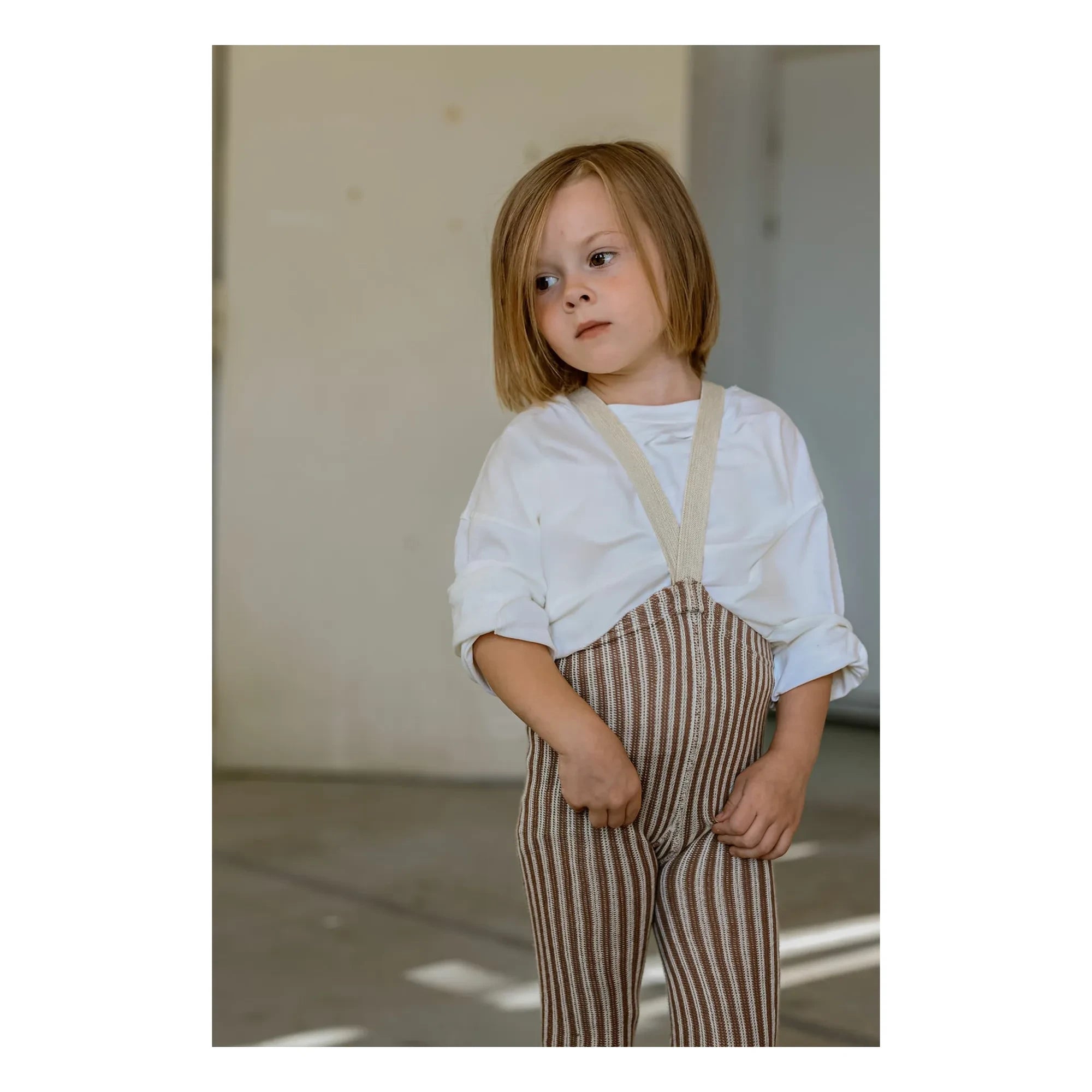 Silly Silas - Gestreifte Strumpfhose aus Bio-Baumwolle | Creme