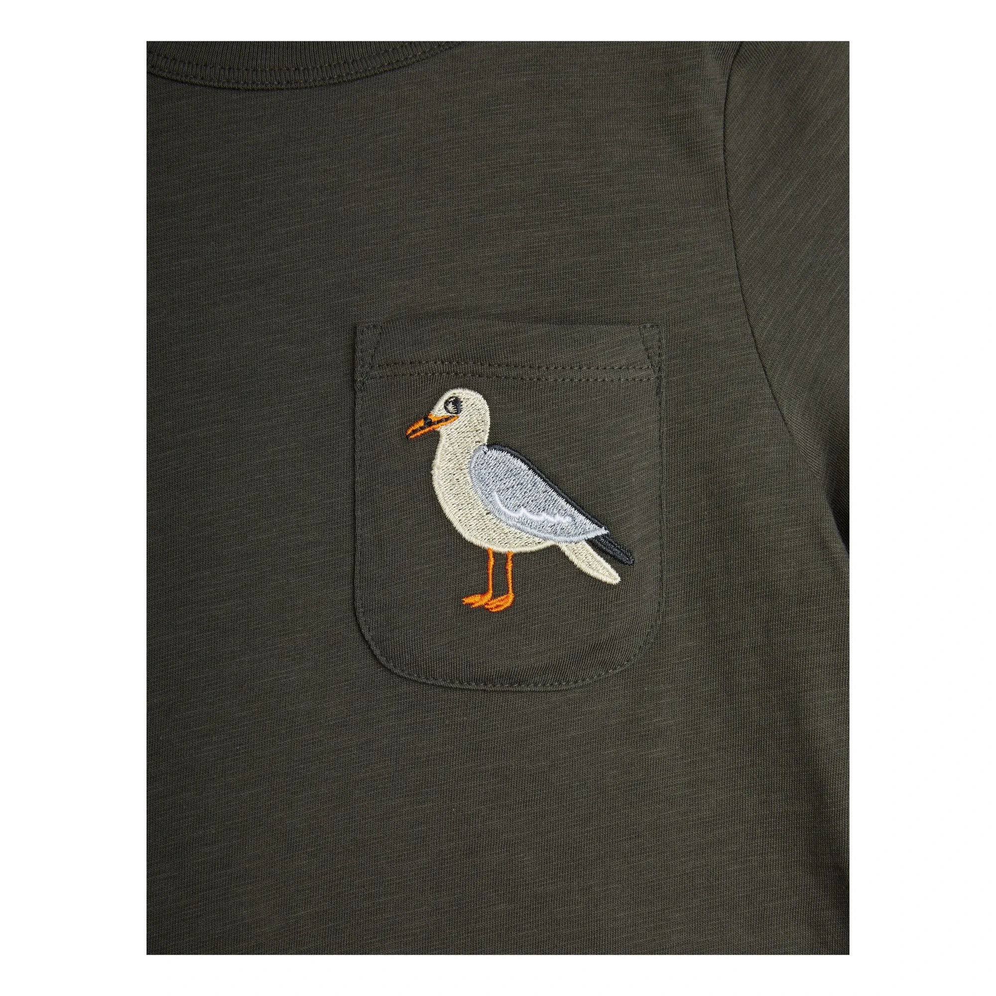 Mini Rodini - Seagull T-Shirt Bio-Baumwolle | Schwarz