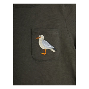 Mini Rodini - Seagull T-Shirt Bio-Baumwolle | Schwarz