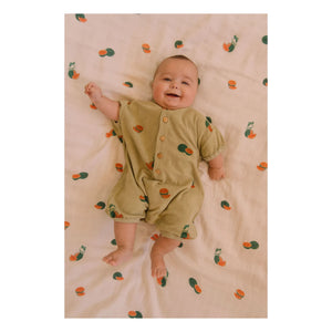 Studio Bohème - Bebecito Watermelon Bio-Baumwoll-Frottee Strampler | Khaki
