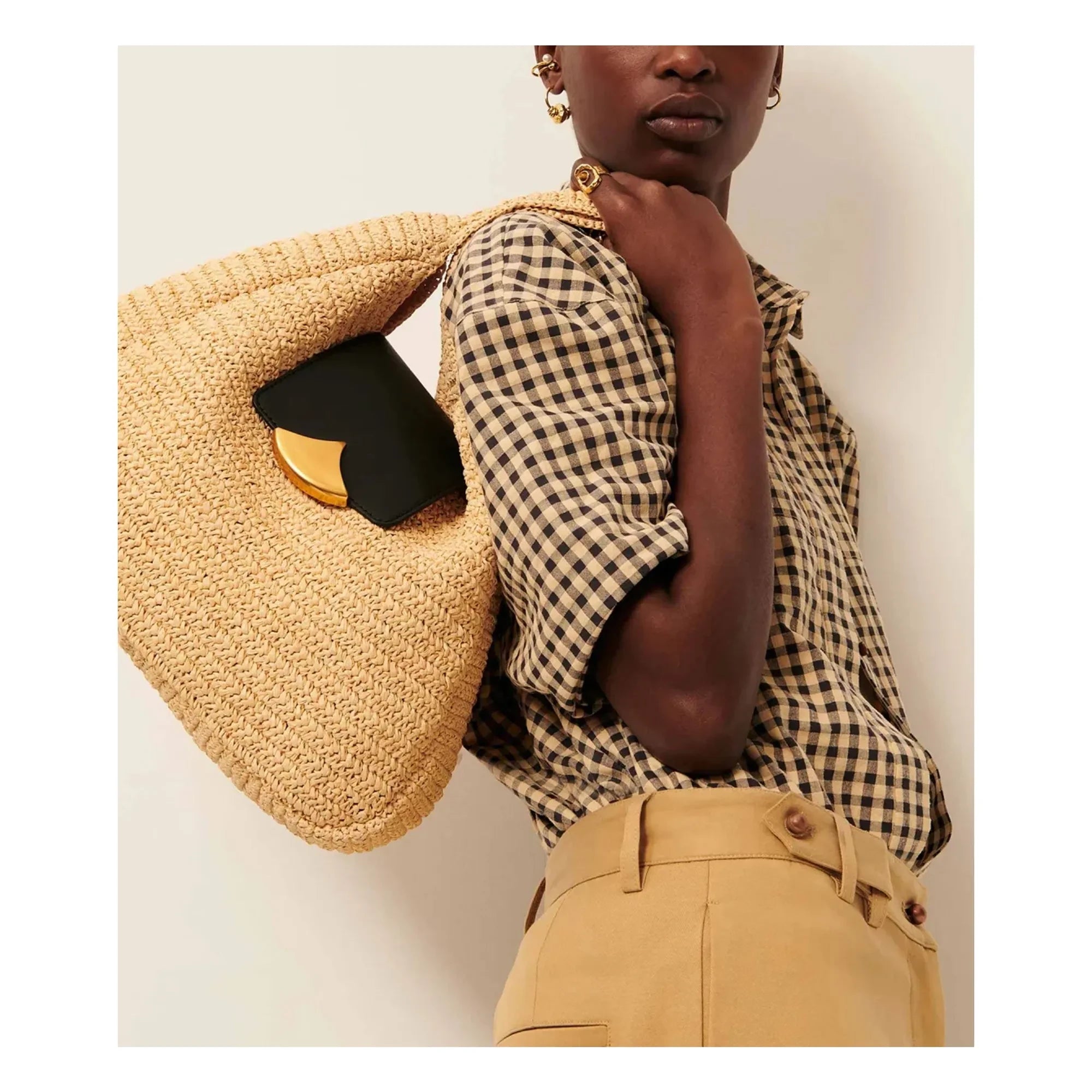 Sessùn - Grande Maeluz Raphia Tasche | Sand