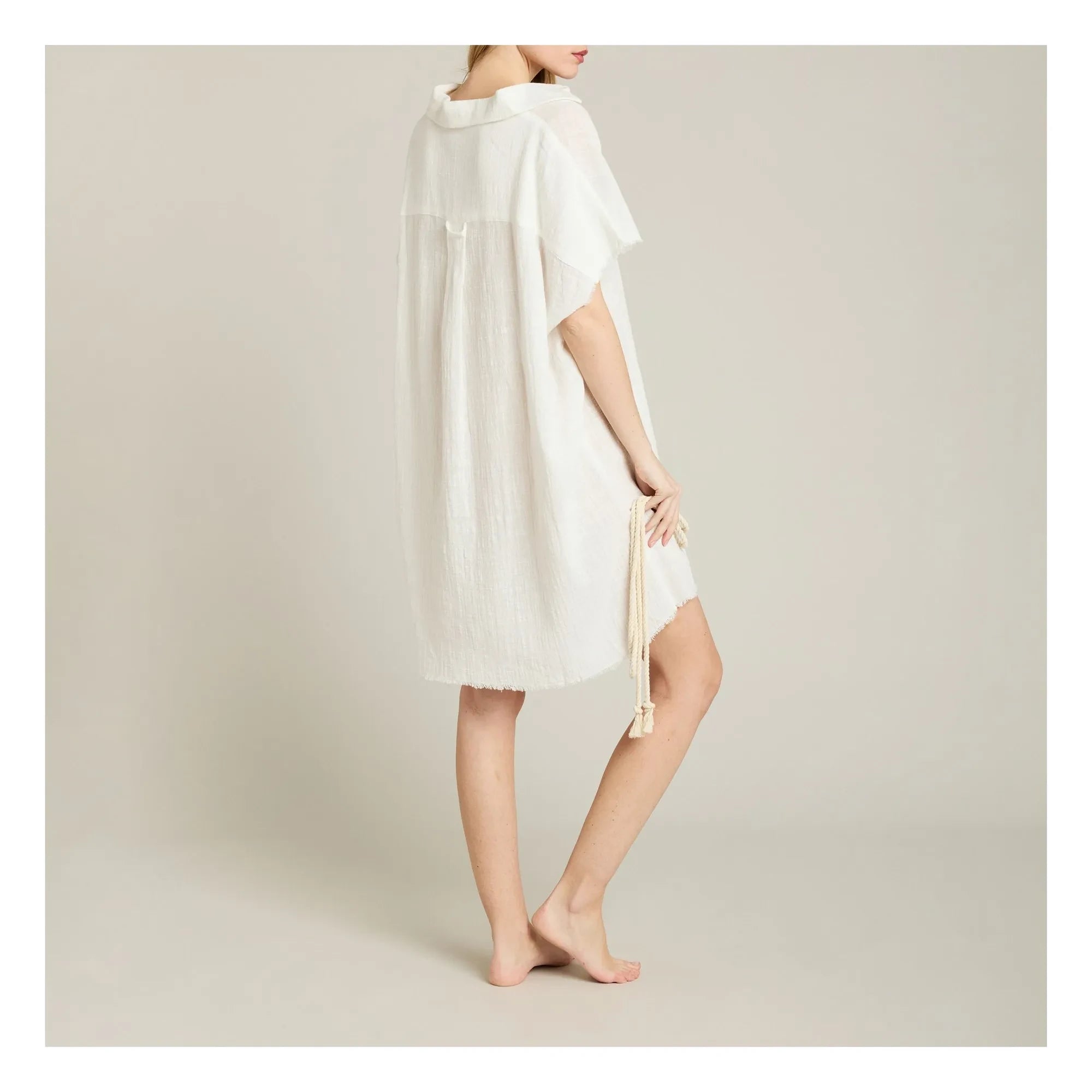 Maison Saint Julien - Paros Gaze-Baumwollkleid | Ecru
