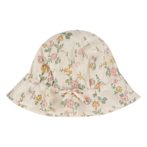 Emile et Ida - Organischer Baumwollhut mit Blumenmuster | Blassrosa