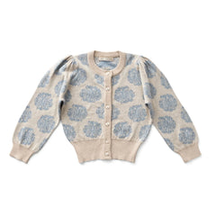 Soor Ploom - Bio-Baumwoll-Cardigan mit Blumenmuster in Rosa | Creme