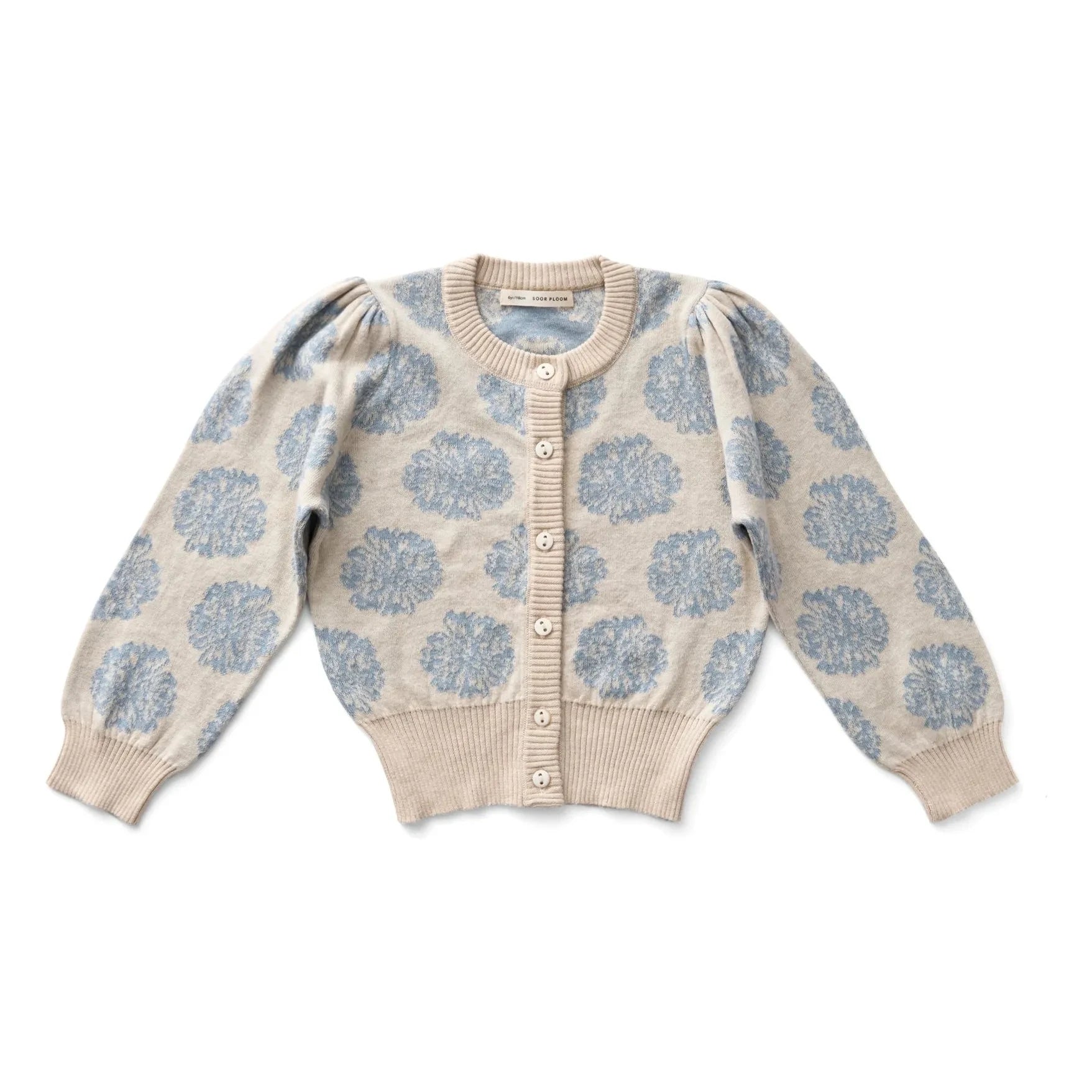 Soor Ploom - Bio-Baumwoll-Cardigan mit Blumenmuster in Rosa | Creme