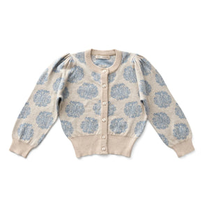 Soor Ploom - Bio-Baumwoll-Cardigan mit Blumenmuster in Rosa | Creme