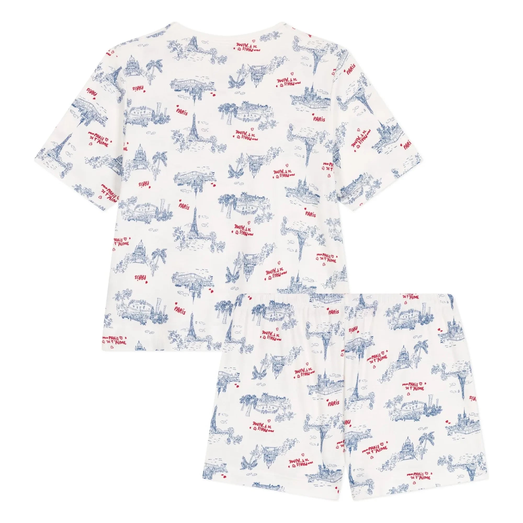 Petit Bateau – Schlafanzug-Shorts aus gerippter Bio-Baumwolle | Ecru