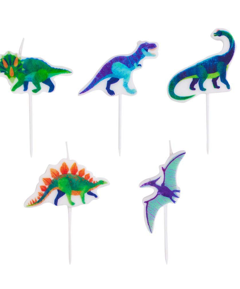 Party Pieces - Kaşif Dino 5&apos;li Parti Mumu-Dinossi