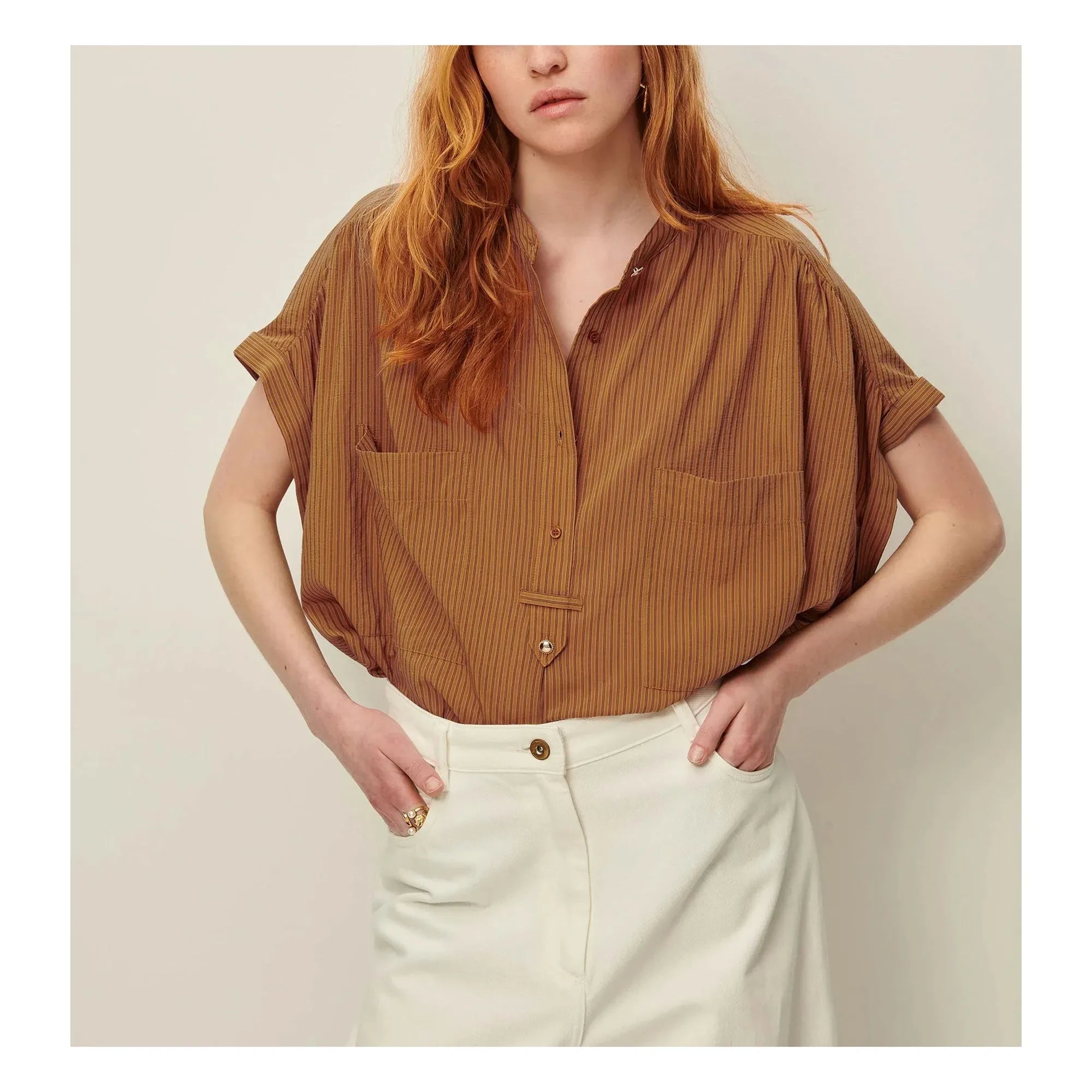 Sessùn - Camille Gestreifte Bluse | Braun