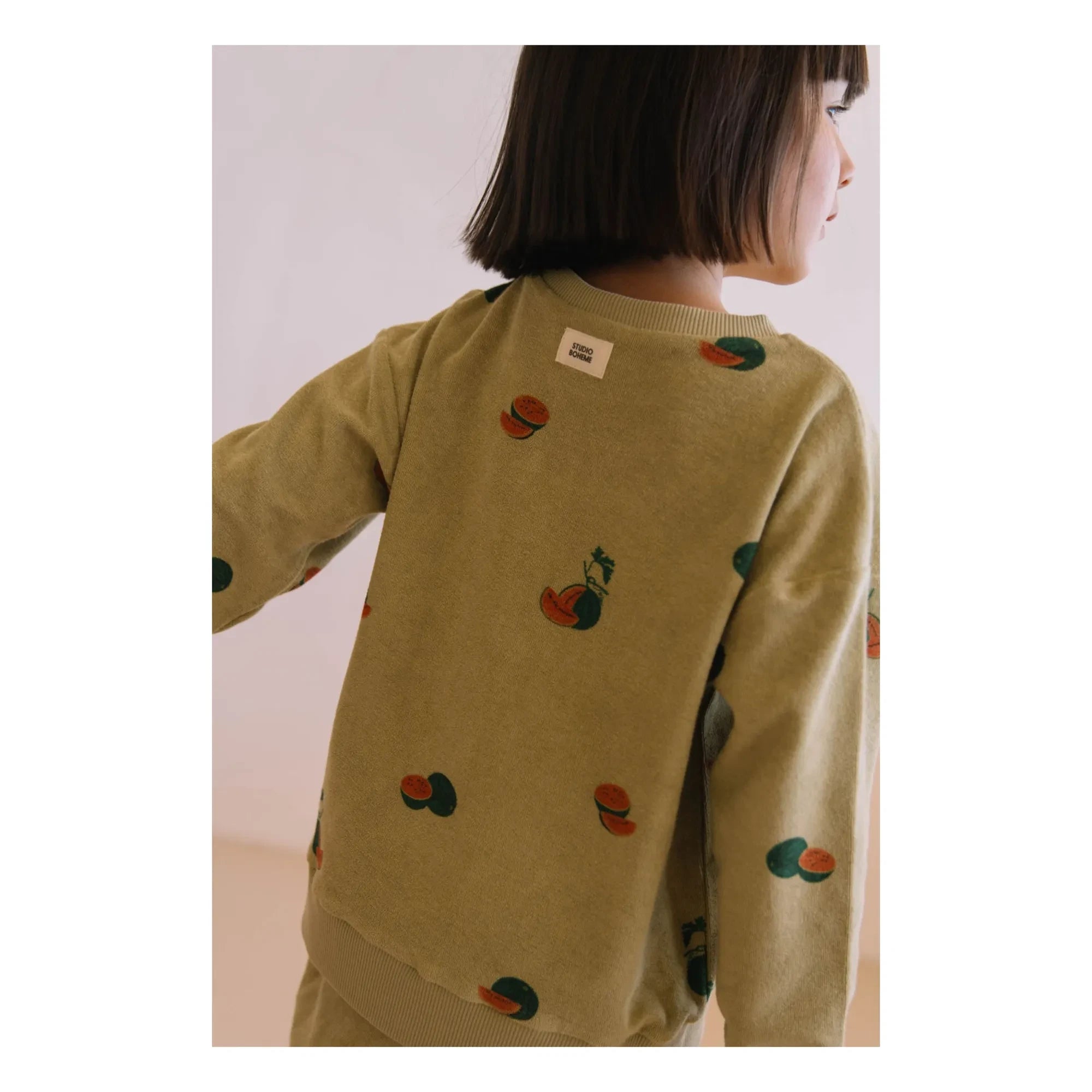 Studio Bohème - Bart Karpuz Sweatshirt Bio-Baumwoll-Frottee | Khaki