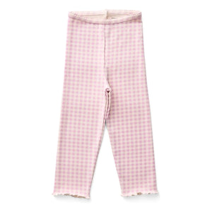 Soor Ploom – Capri-Leggings aus Bio-Baumwolle mit rosa Gingham-Muster