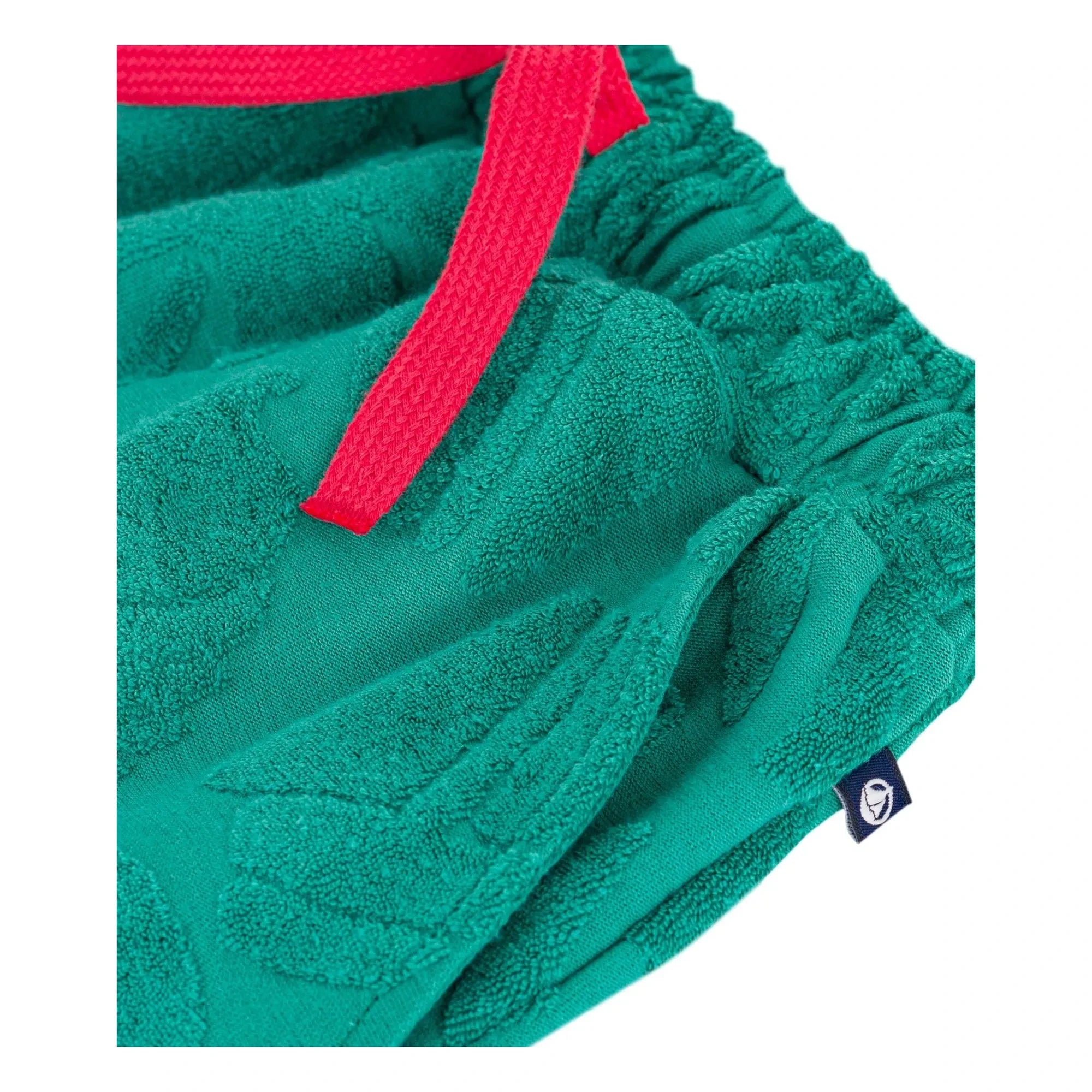 Petit Bateau – Shorts aus Frottee mit Palmenmuster aus Bio-Baumwolle | Grün