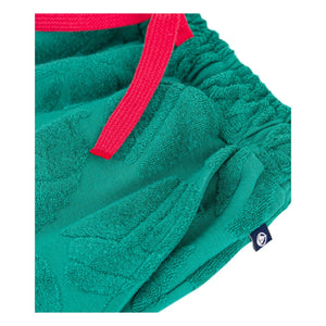 Petit Bateau – Shorts aus Frottee mit Palmenmuster aus Bio-Baumwolle | Grün