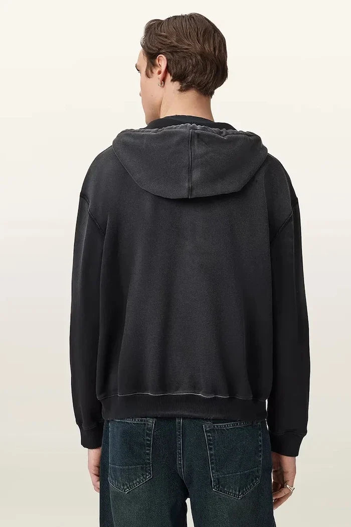 AllSaints ROQUE pamuklu erkek kapüşonlu sweatshirt