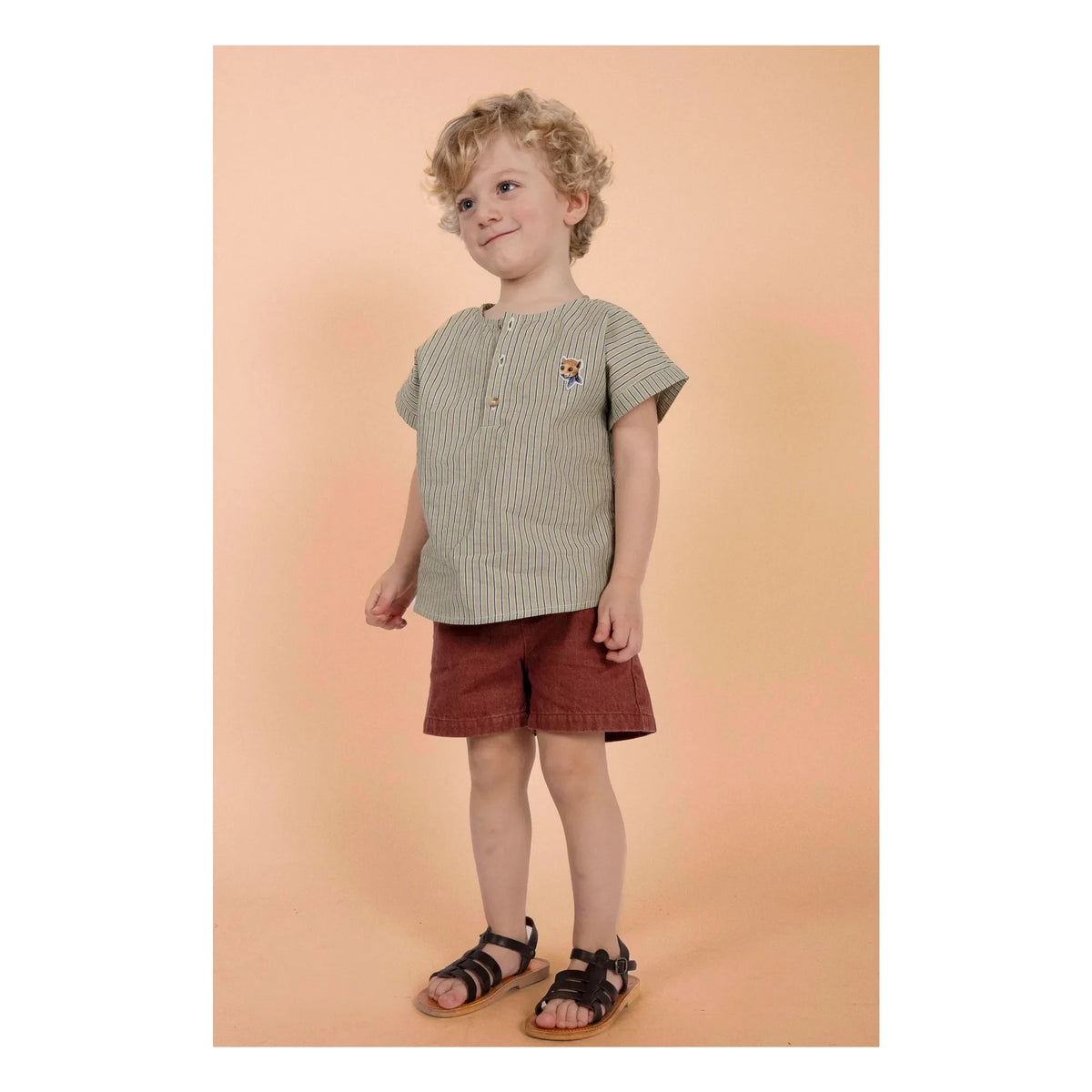 Loir - Bluse aus Bio-Leinen mit Rockdetail | Grün