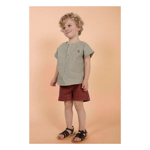 Loir - Bluse aus Bio-Leinen mit Rockdetail | Grün