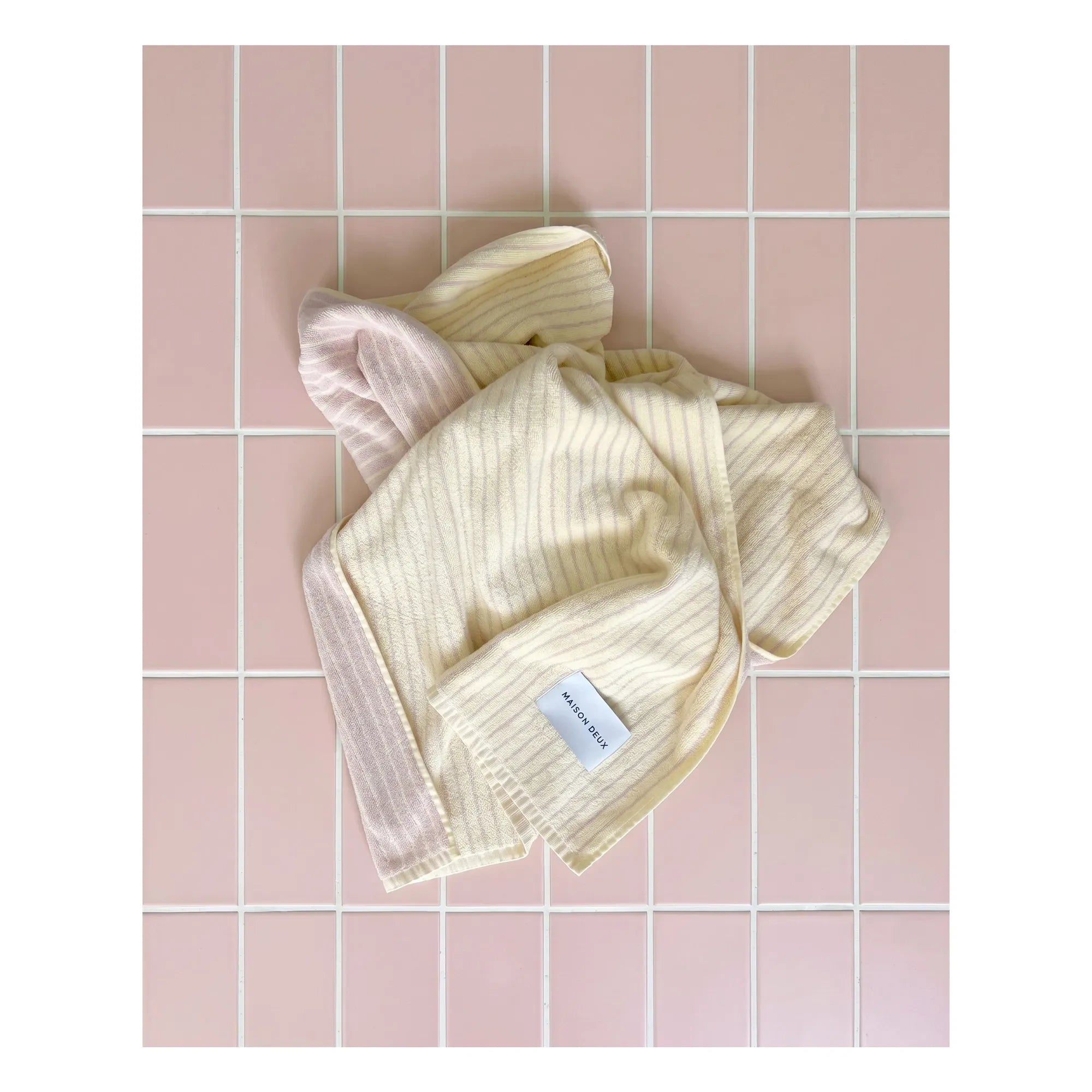 Maison Deux - Çizgili banyo havlusu | Sarı