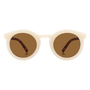 Grech & Co - Klassische Sonnenbrille mit polarisierten Bügeln, Pailletten, Bio-Fasern | Ecru