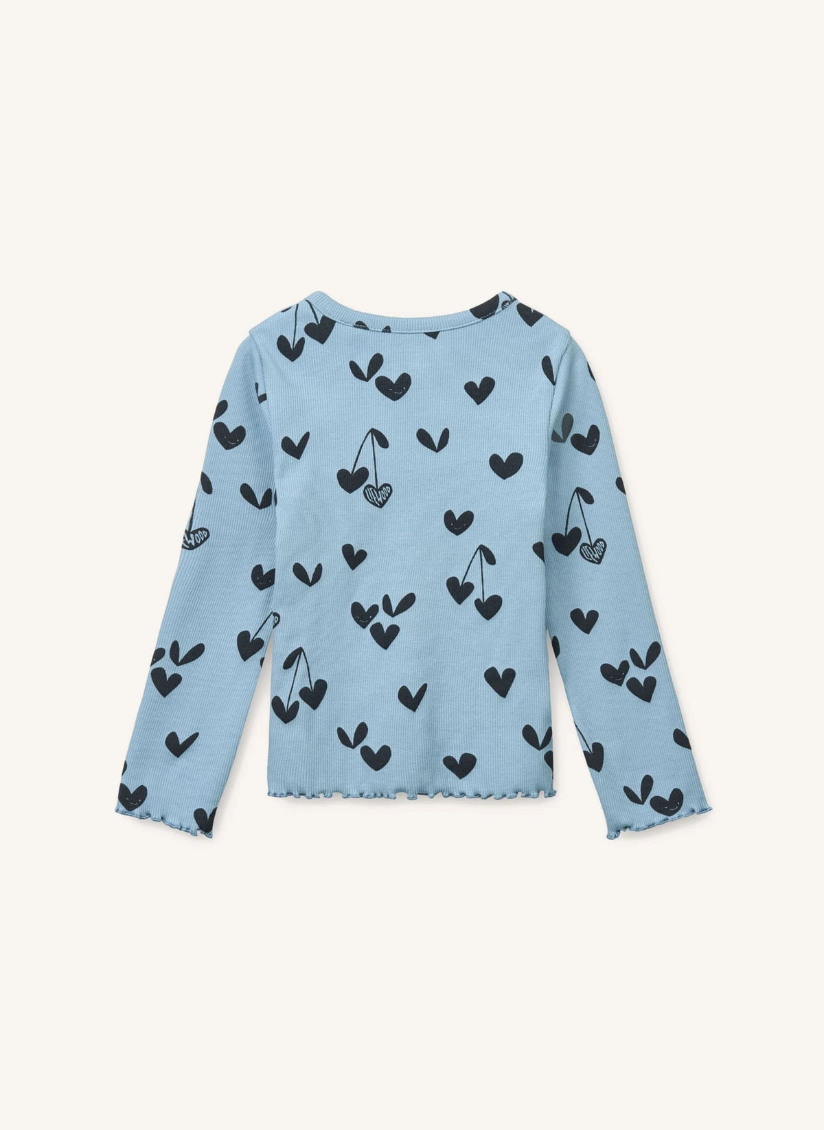 Liewood - Nieve Plissee Herz T-Shirt aus Bio-Baumwolle | Blau
