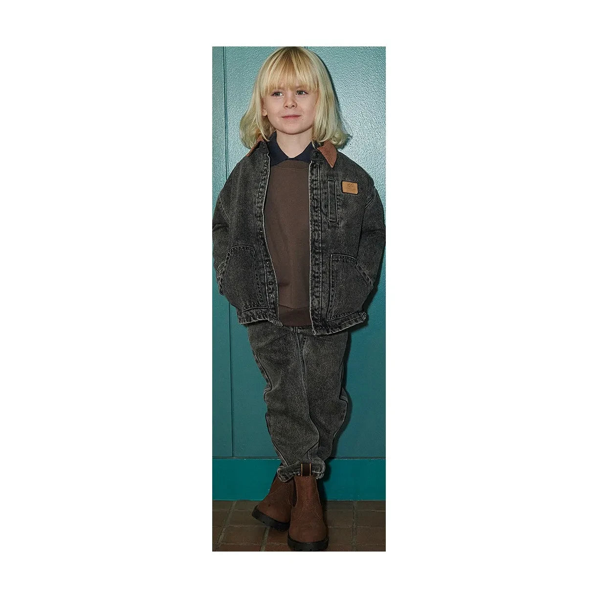 Copenhagen Colors - Jacke aus Bio-Baumwolle im Used-Denim-Look | Dunkelgrau