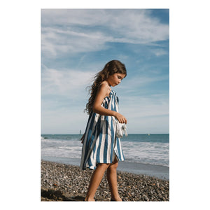 Tinycottons - Leinen gestreiftes trägerloses Kleid | Blau