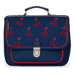 Caramel & Cie - Samt-Kirschen Kleine Handtasche | Marineblau
