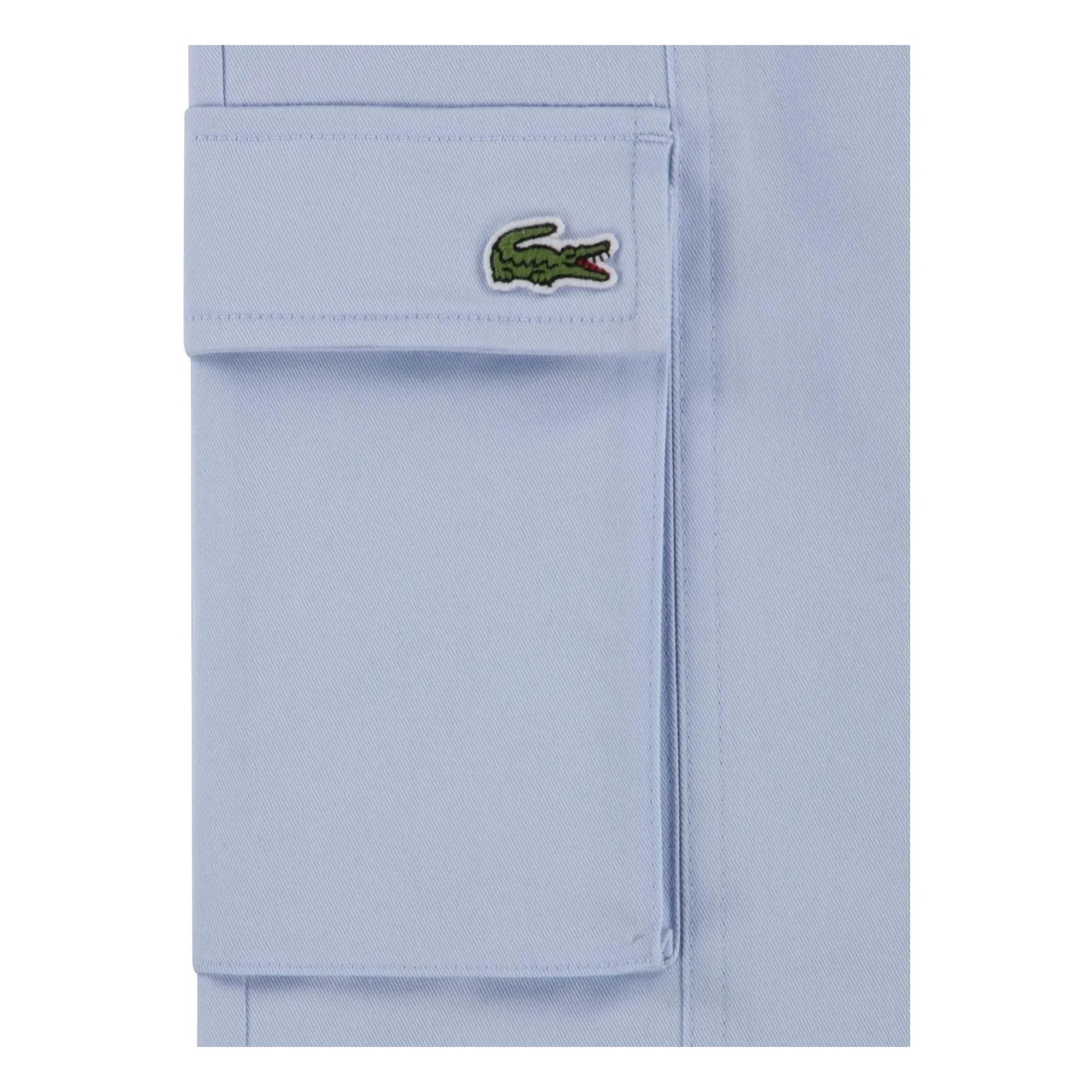 Lacoste – Cargohose aus Bio-Baumwolle mit Gummizugbund | Hellblau