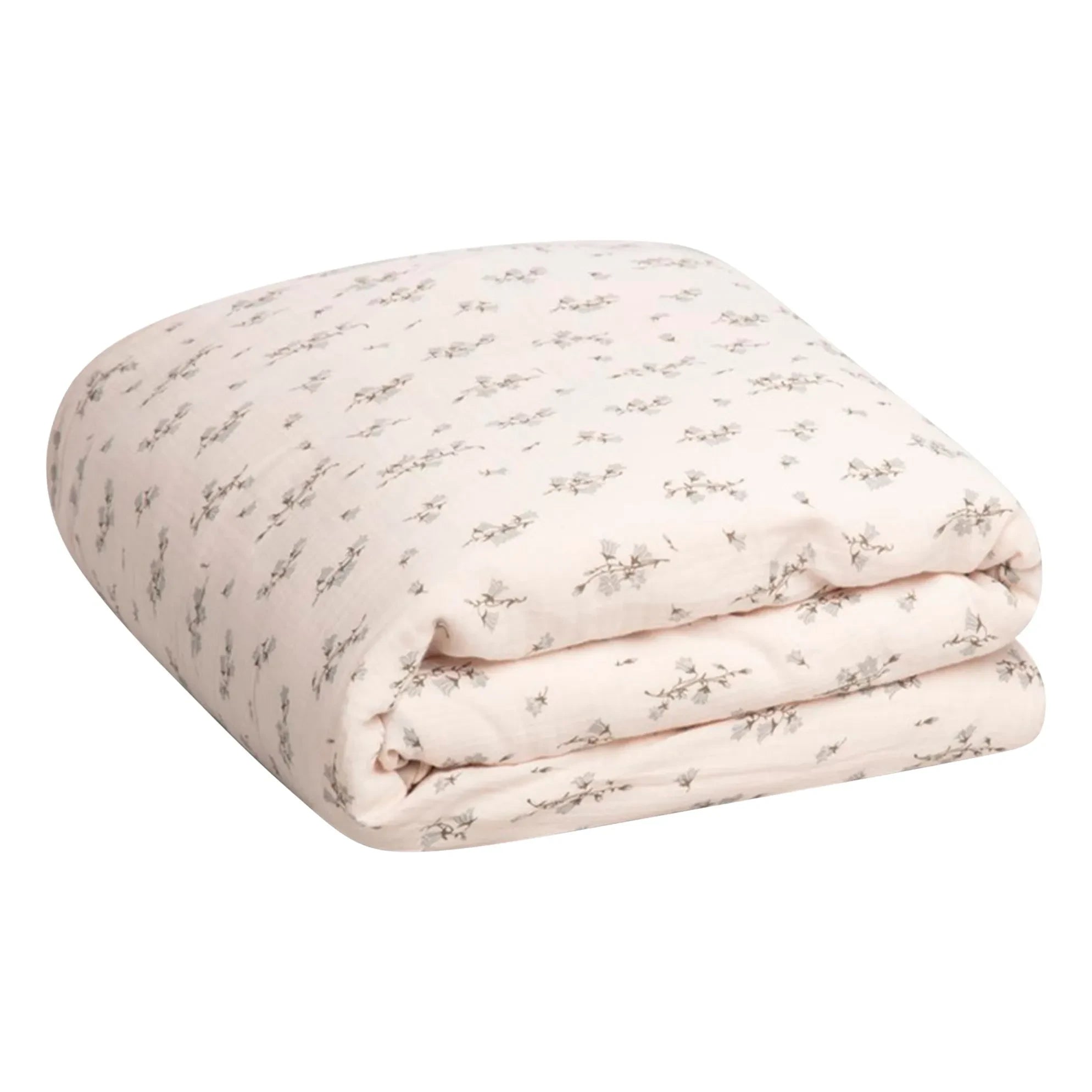 garbo&friends – Blaue Glocken Baumwoll-Chiffon Bettwäsche-Set | Creme