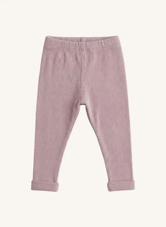 Studio Bohème - Rom Pom Gestreifte Bio-Baumwollleggings | Mauve