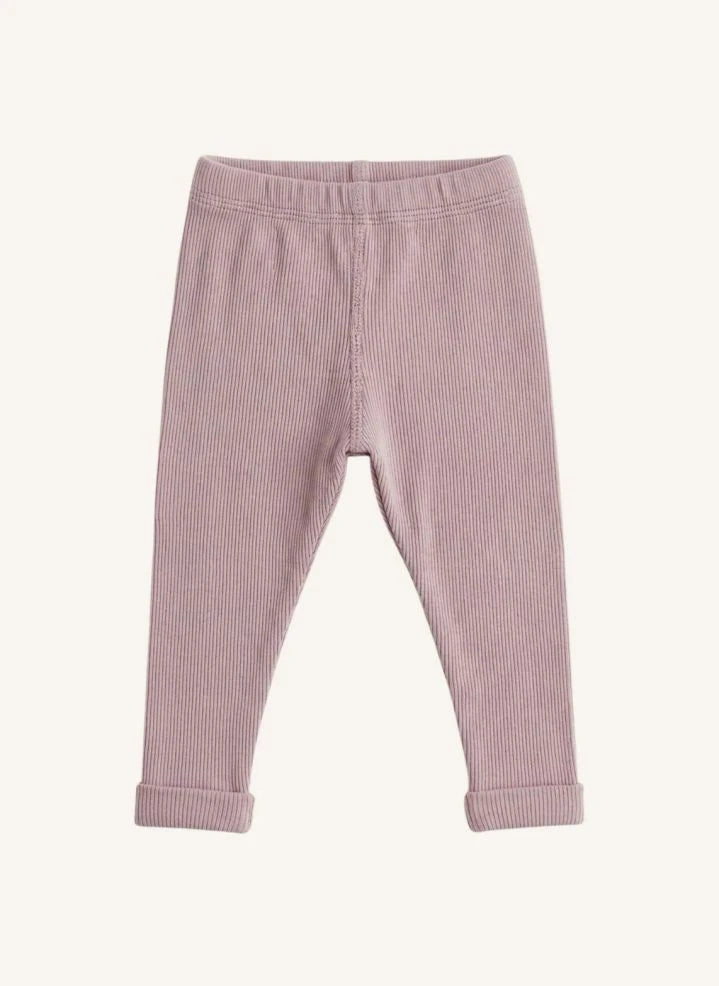 Studio Bohème - Rom Pom Gestreifte Bio-Baumwollleggings | Mauve