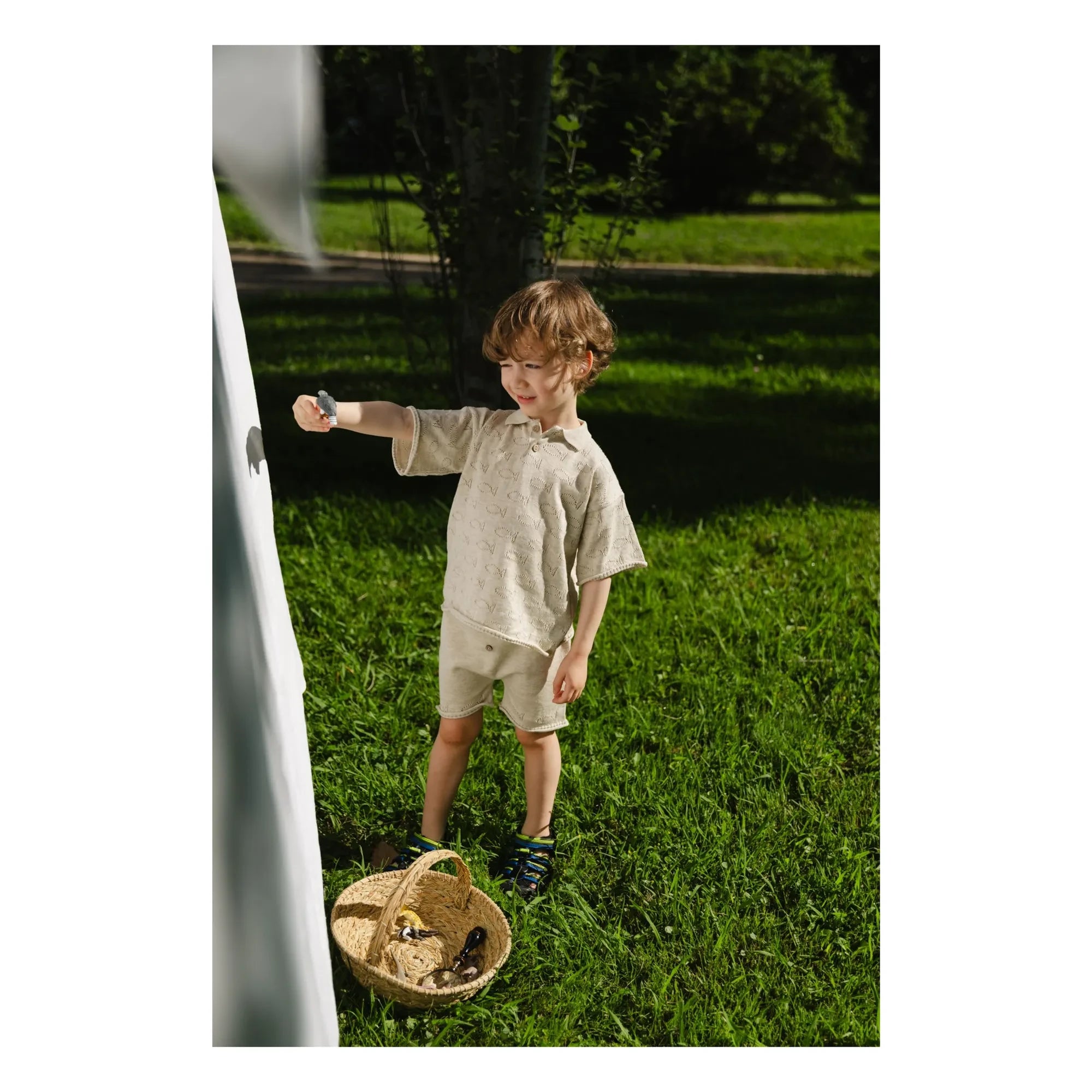 Bayiri - Little Fish Bio-Baumwoll-Shorts | Grau