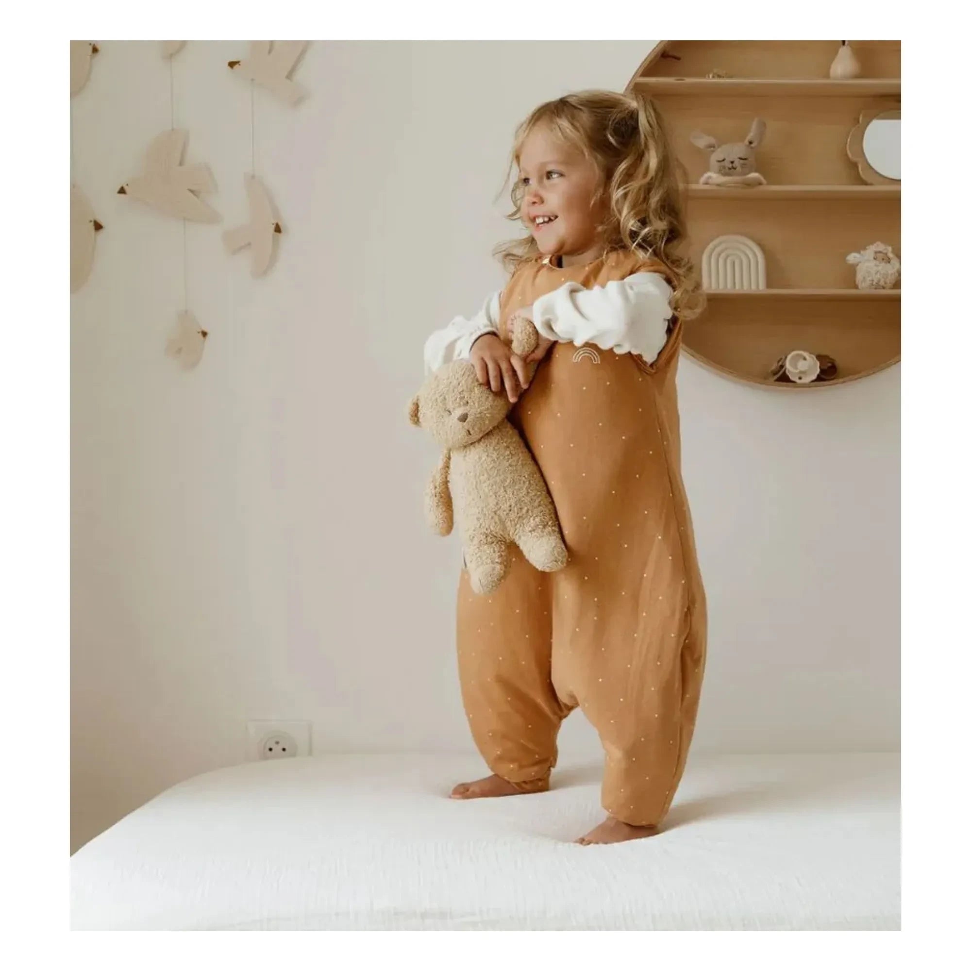 Les Petites Billes - Ourson sehr saisonaler, umwandelbarer Schlafsack mit Füßen | Camel