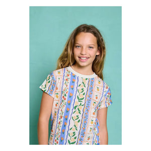 Favorite People - Amalfi T-Shirt mit Blumenmuster | Blau