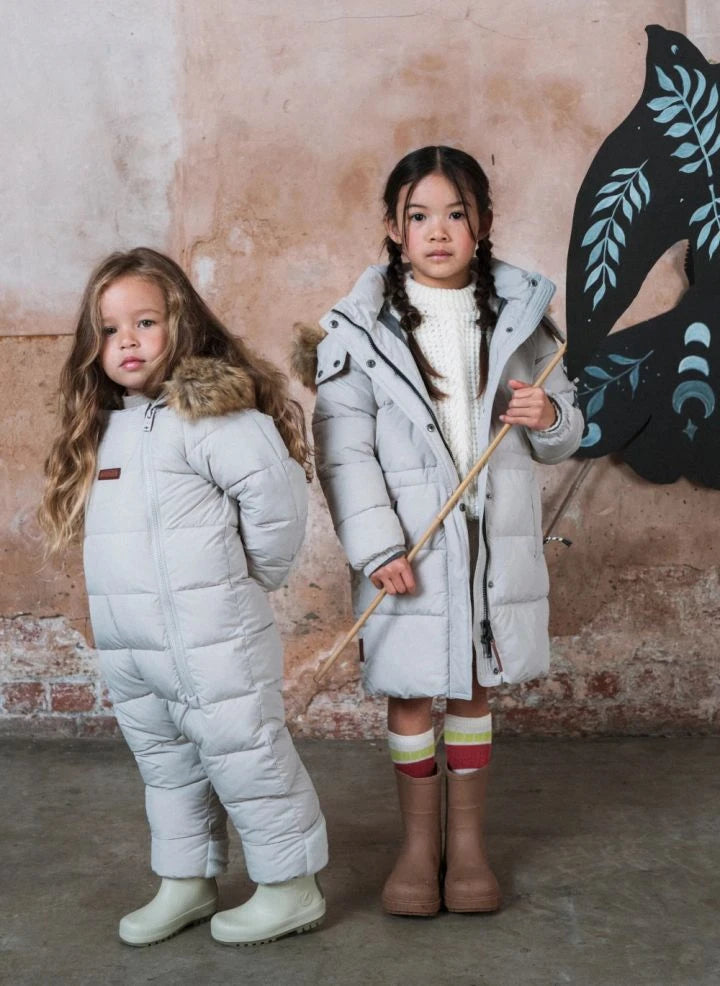 Töastie - Wasserdichter Kapuzen-Cloud-Mantel aus recyceltem Fleece | Blanc/Écru