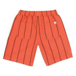 Jenest - Knox Gestreifte Bio-Baumwoll Shorts | Rot