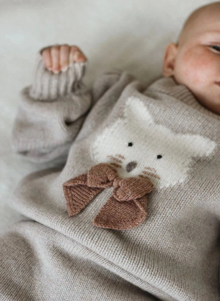 Donsje - Denna Katze Merinowollpullover | Hellrosa