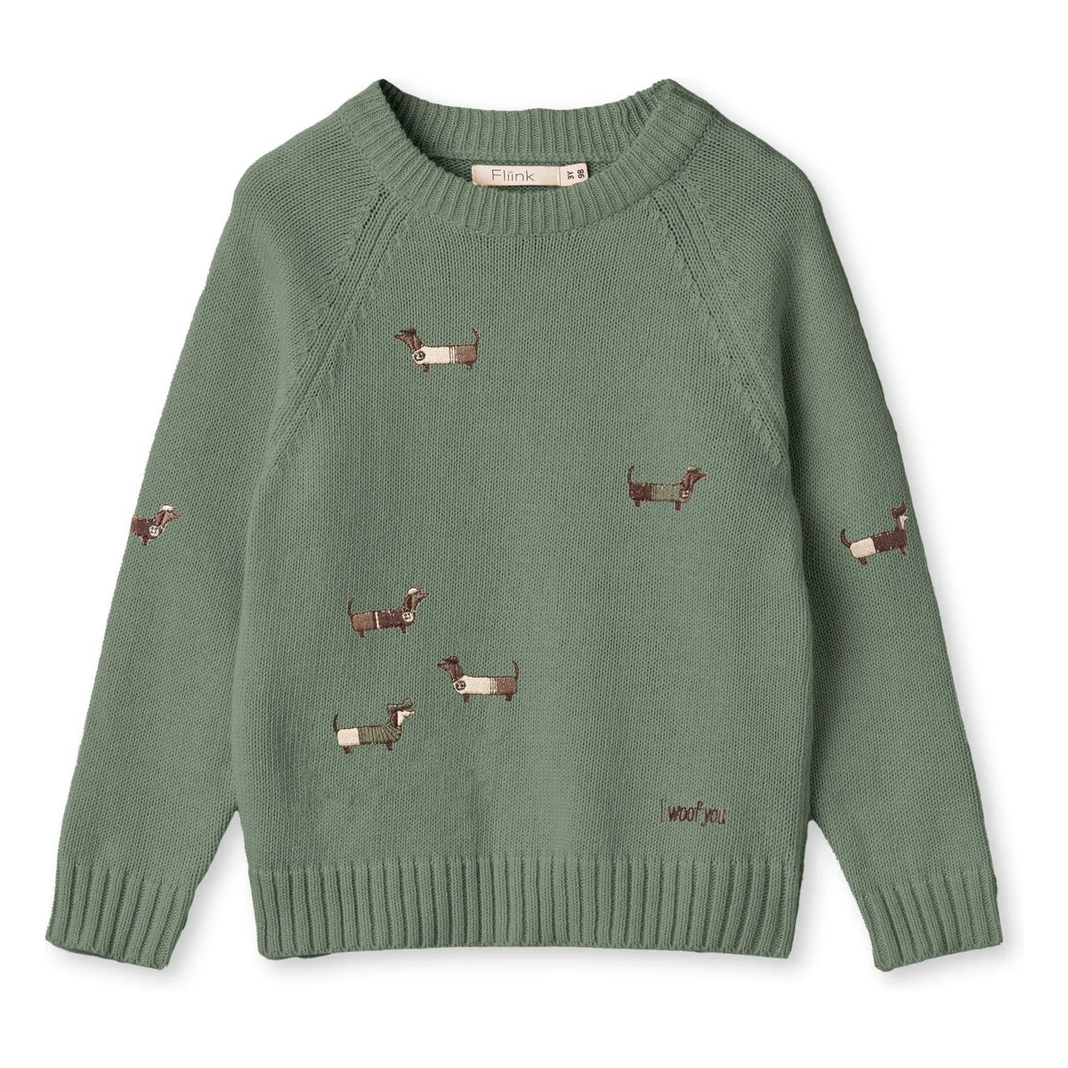 Fliink - Mahdi Dogs Bio-Baumwollpullover | Wassergrün